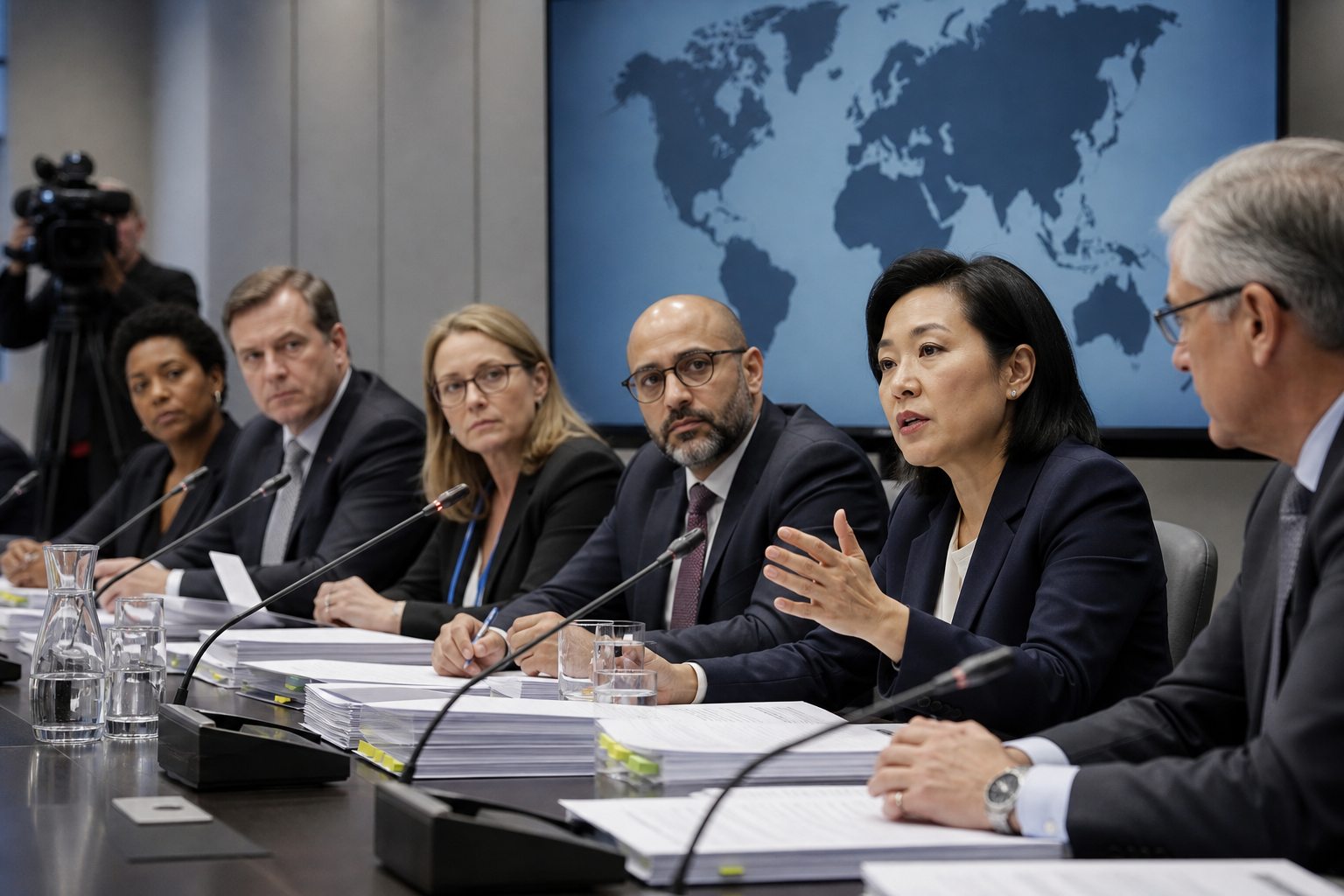 International public officials discuss casino regulation before the press